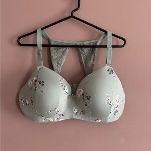 Cacique Mint Green Floral Lace Bra